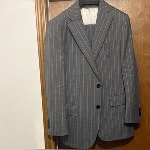 Suitsupply Grey Pinstripe 3 Piece Suit 40S